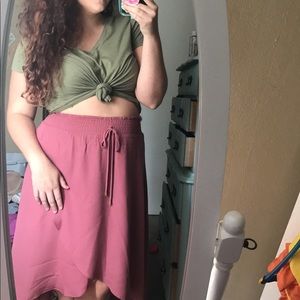 Pink high low tulip skirt